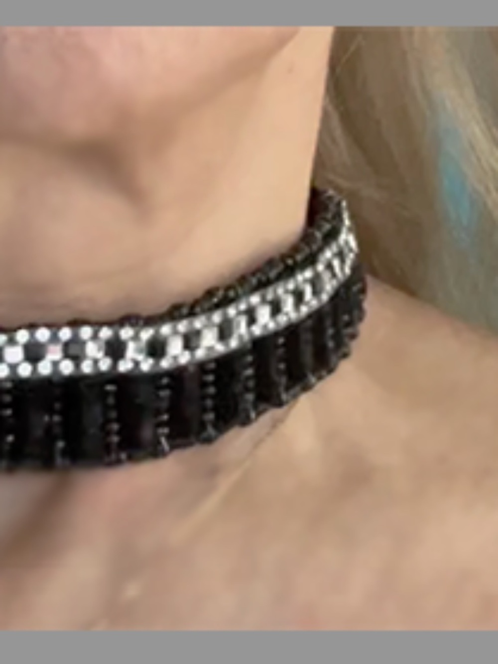 chocker velvet and rhinestone